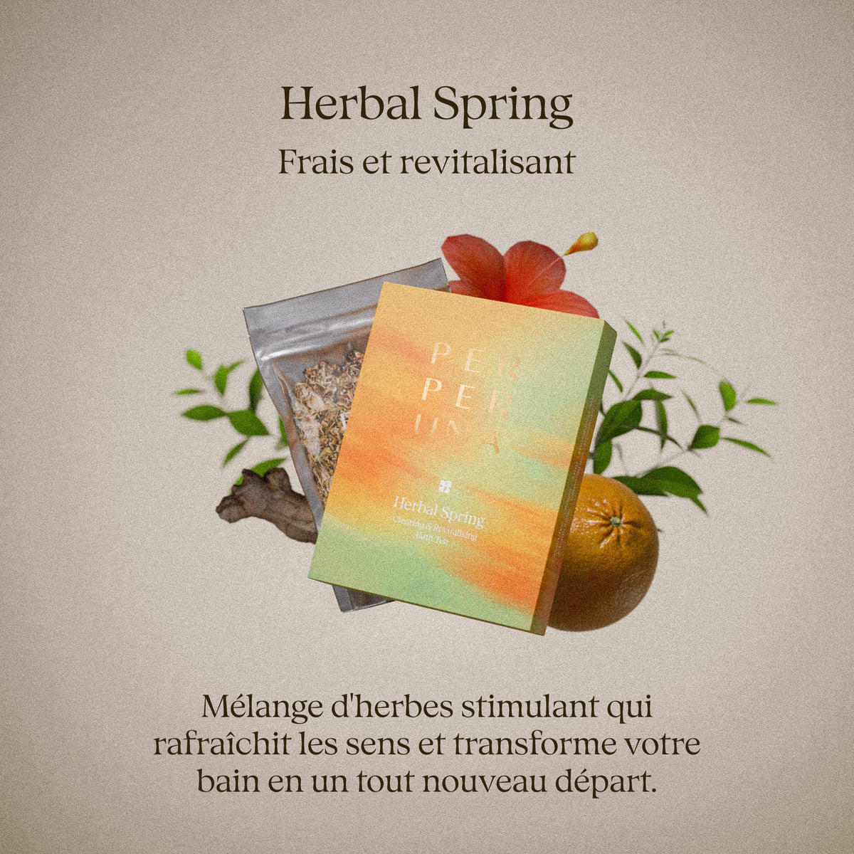 Herbal Spring 50 g – thé de bain: carte du parfum