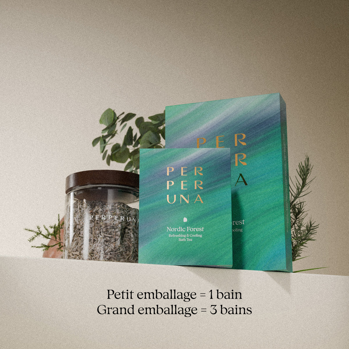 Nordic Forest 50 g – thé de bain: petit emballage = 1 bain, grand emballage = 3 bains