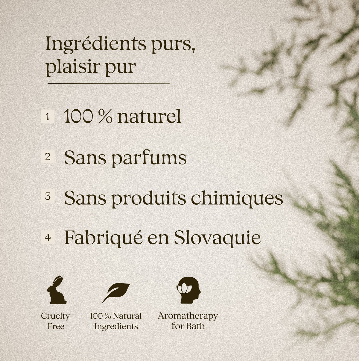 Nordic Forest 50 g – thé de bain: ingrédients purs, sans parfum, fabriqué en Slovaquie
