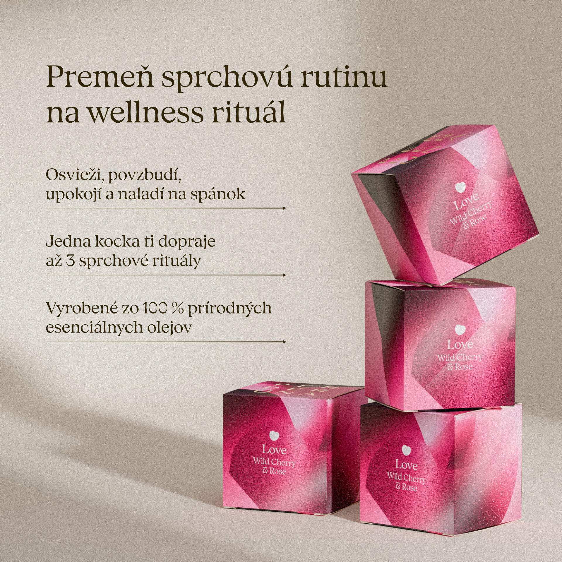 Love - Cube de douche aromatique
