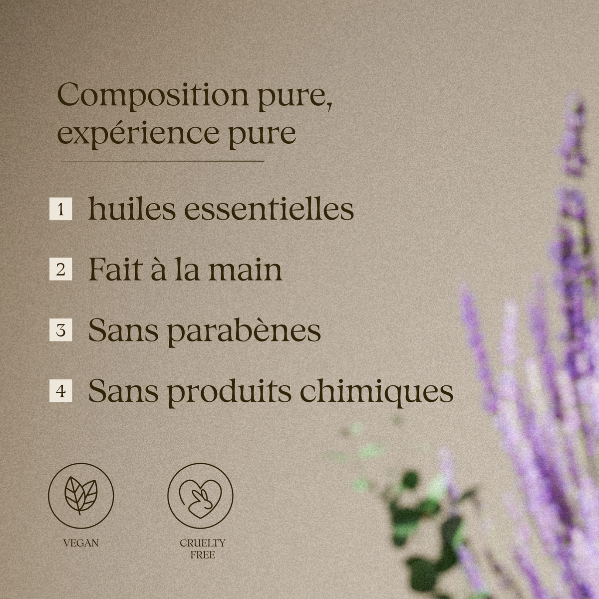 Composition des cubes de douche aromatiques : huiles essentielles, faits main, sans parabènes